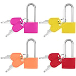 Flintronic 4PCS Petit Cadenas à Bagage, Petit Cadenas avec 2 Clés, Multicolore Mini Cadenas à Bagage Cadenas Valise pour Bagage Valise, Petit Cadenas Valise pour Voyage/Valise/Casiers (30x23cm)