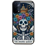 Coque noire pour Oppo A54 5G et A74 5G tete de mort drama queen