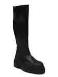 Slfasta New High Shafted Leather Boot B Höga Stövlar Black Selected Femme