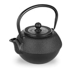 Ibili - Théière en Fonte Noire, 1,2 Litre, Intérieur Émaillé, Compatible avec les Plaques à Induction, Noir