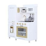 Teamson Kids Mayfair Jouet Cuisine pour Enfants en Bois Et 11 Accessoires Blanc TD-13302D