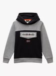 Napapijri Kids' Burgee Cotton Blend Hoodie, Charcoal