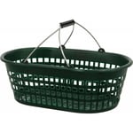 FP - Panier de jardin 15 kg vert ovale avec double poignée rabattable