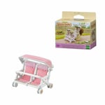 Sylvanian Families Double Pushchair - dollhouse furniture 4533, Pink