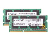 Crucial 2X 8GB 2Rx8 PC3-12800S DDR3 1600Mhz SODIMM RAM Laptop Memory Intel DDR3，