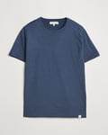 Merz b. Schwanen Organic Pima Cotton Slub Crew Neck T-Shirt Denim Blue