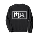 Mrs. Est 2024 Just Married Wedding Bride Wife and Mrs Sweatshirt