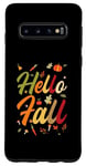 Galaxy S10 Hello Fall Autumn Colors Leaves Pumpkins Fall Vibes Season Case