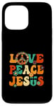 Coque pour iPhone 13 Pro Max Costume hippie sexy Love Peace Jesus Christian Fun années 60 et 70