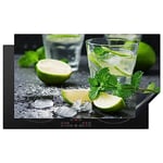 KitchenYeah© Protection Plaque Induction 91x52 cm Protege Deco Cuisine Cache Protège De Cuisson Accessoires Cocktail - Mojito - Vert - Menthe