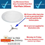 Microwave Turntable Glass Plate with Flat Profile, 245 mm
