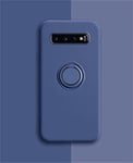 Alihtte Coque pour Samsung Galaxy S10 Plus,Coque magnétique avec Anneau Rotatif à 360 ° Mince Coque Antichoc Silicone avec Plaque métallique, Aimant Support de Voiture Housse Bumper, Bleu