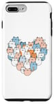 Coque pour iPhone 7 Plus/8 Plus Chats kawaii forme de coeur pour les amoureux des chats