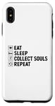 Coque pour iPhone XS Max Eat Sleep Collect Souls répète Grim Reaper Halloween