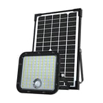 VELAMP Projecteur LED solaire de 4800 lumens, avec détecteur de présence. Panneau solaire déporté, Noir