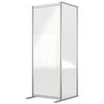 Nobo Freestanding Protective Room Divider Screen Extension Premium Plus 600 x 1800 x 600mm Aluminium, Plexiglass Acrylic Silver Anodised