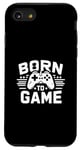 Coque pour iPhone SE (2020) / 7 / 8 Born to Game Gamer Fun amateur de jeux vidéo rétro