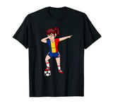 Dabbing Soccer Girl Romania Jersey Romanian Football Lovers T-Shirt