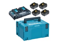 Makita 198091-4, Batteri- Og Ladersett, Lithium-Ion (Li-Ion), 6 Ah, 18 V, Makita, Drill, Elektrisk Skrutrekker, Rotasjons Hammer, Sandpapir Holder