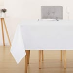 Deconovo Nappe Anti tâche Waterproof de Table pour Terrasse 130x130 cm Blanc