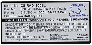 Batteri til 312-0448 for Dell, 3.7V, 1000 mAh