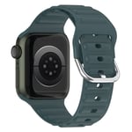 Resistant Silikonarmband Apple Watch 45mm Series 7 mörkgrön