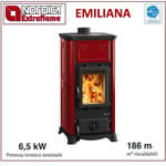 Le Nordique Emiliana Poêle Bois Revetement Faïence 6,5 Kw Bordeaux 7112600