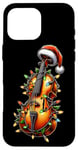 Coque pour iPhone 16 Pro Max Chapeau de Noël instrument de musique violoncelle