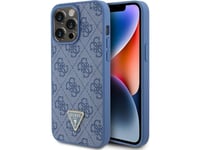 Guess Guess Guhcp15xp4tdpb Iphone 15 Pro Max 6.7" Niebieski/Blue Hardcase Leather 4G Triangle Strass