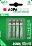 4x AAA CORDLESS DECT PHONES RECHARGEABLE BATTERIES AGFA 1.2V 600mAh READY TO USE