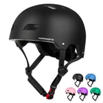 KORIMEFA Casque de Vélo pour Enfants 3-13 Ans CE Certifié Casque Enfant Trottinette pour Bébés Filles Garçons Protection pour Multi-Sport (Noir, M (55-58cm))