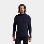 icebreaker 260 Tech LS Half Zip - Maillot thermique laine mérinos homme Midnight Navy S