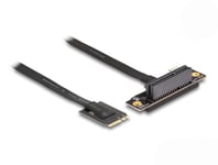 DELOCK – M.2 Key A+E to PCIe x4 NVMe Adapter angled with 20 cm cable (64218)