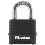Master Lock Cadenas Haute Sécurité (Combinaison) (Zinc) (Extérieur) M178EURD - Idéal pour les espaces de rangement, les remises, les garages, les remorques, Noir, 18.1 cm x 9.9 cm x 3.2 cm