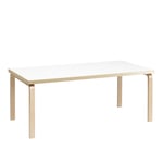 Artek - Aalto Bord 83, Vit laminat, Klarlackad - White - Vit - Matbord - Trä