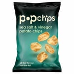 Popchips Sea Salt & Vinegar Popped Potato Crisps 85g - (PACK OF 4)