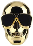 YDKJ Skull Bluetooth Wireless Speakers, Portable Stereo Speakers, Dual Speakers Exclusive Bass USB Private Mode Audio, Suitable for Indoor And Outdoor Parties,Gold,S