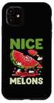 Coque pour iPhone 11 Joli jeu de mots à la pastèque I Nice Melons