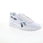 Reebok Glide Mens White Leather Lace Up Lifestyle Trainers Shoes