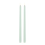 Uyuni Lighting - Taper Candles slim LED-kronelys 2,3x32 cm 2 stk dusty green