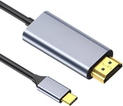 Cable USB C Type C vers HDMI 1.8 M,Adaptateur compatible avec Thunderbolt 4/3 pour Surface Pro 7/8/9,iPad Pro 2018,Air 2022,Huawei Mate 40,Vivo X80 Pro,Samsung S23 Transfert Audio Vidéo 4K@30 Hz