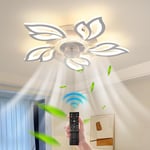 Ganeed - 65cm Lustre Ventilateur Plafond avec Lumiere Moderne Led Lampe Ventilateur Silencieux avec Télécommande Moteur dc Réversible 6 Vitesse