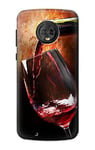 Red Wine Bottle And Glass Case Cover For Motorola Moto G6