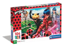 Clementoni- Supercolor Collection - Puzzle Miraculous pour Enfant 104 pièces - Développe la Motricité et Le Sens de l'Observation - 37,9 x 26,9 cm - Fabriqué en Italie - À partir de 6 Ans - 27077