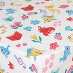 Girls Disney Princess Bedding Single Fitted Bed Sheet ~ Chip/Flounder/Sebastian