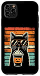 Coque pour iPhone 11 Pro Max Trick or Treat Chat Noir Hipster Amusant Halloween Chat Noir