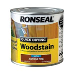 Ronseal Quick Drying Woodstain 250ml Satin Antique Pine - Rainproof