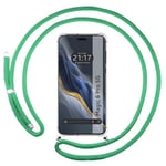 Tumundosmartphone Étui pendentif transparent pour Huawei Honor Magic 6 Pro 5G avec cordon vert d'eau