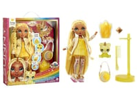 RAINBOW HIGH Poupée Mannequin avec Slime et Animal de Compagnie - Sunny (Jaune) - Poupée Pailletée 28 cm avec Slime Étincelant, Animal de Compagnie Magique et Accessoires - 4-12 Ans