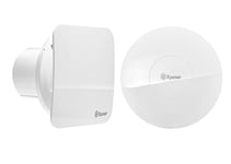 Xpelair 4" Simply Contour Silent bathroom extractor fan with pullcord and choice of square and round baffles, White, C4PSR